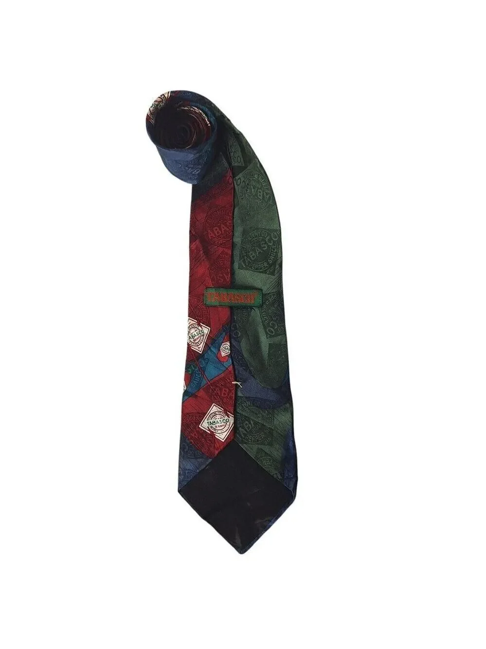 Tabasco Silk Necktie Blue Red Green Teal